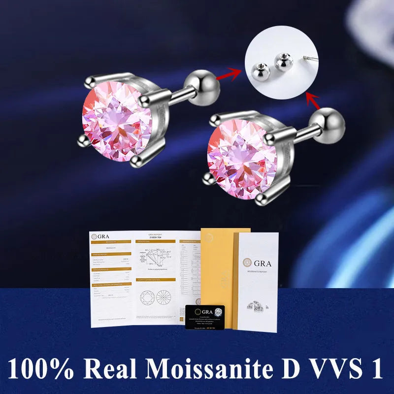Moissanite Stud Earrings For Women