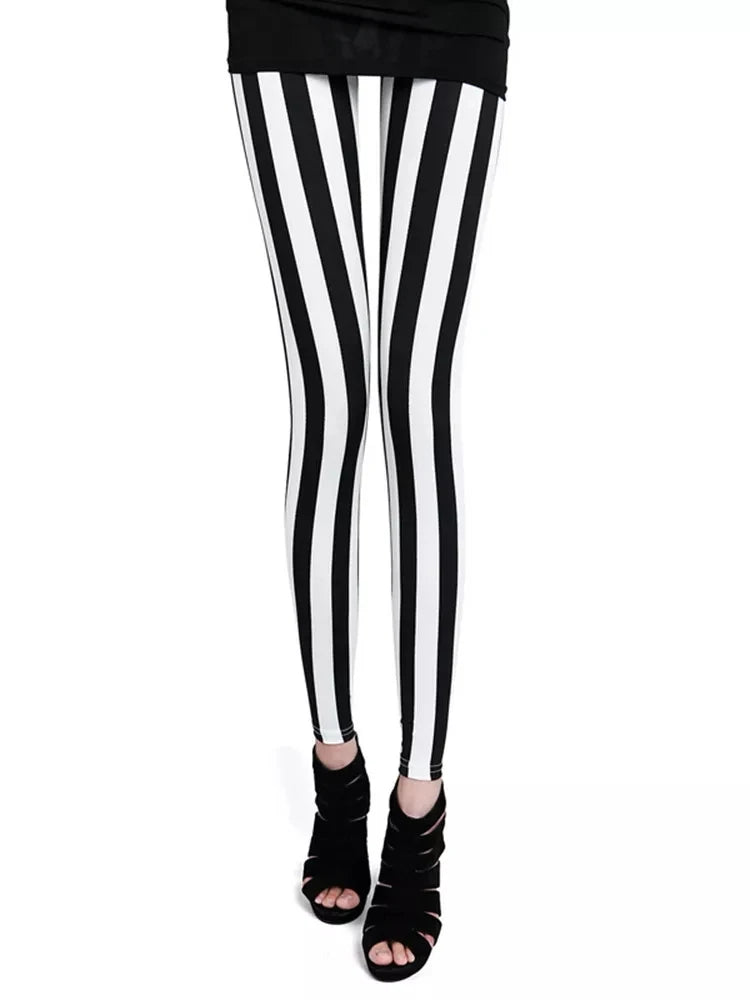 Women's Printed Leggings – Stretch Ankle-Length Fashion Leggings with Unique Pattern Designs Thick stripes Bazaare Mart Leggings