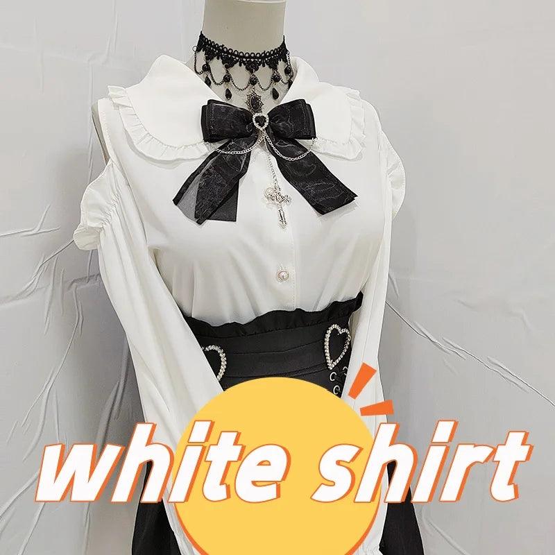 Women's Kawaii Lolita Blouse – Japanese-Inspired Peter Pan Collar Shirt with Lace & Bow Details 8 shirt Bazaare Mart Blouse