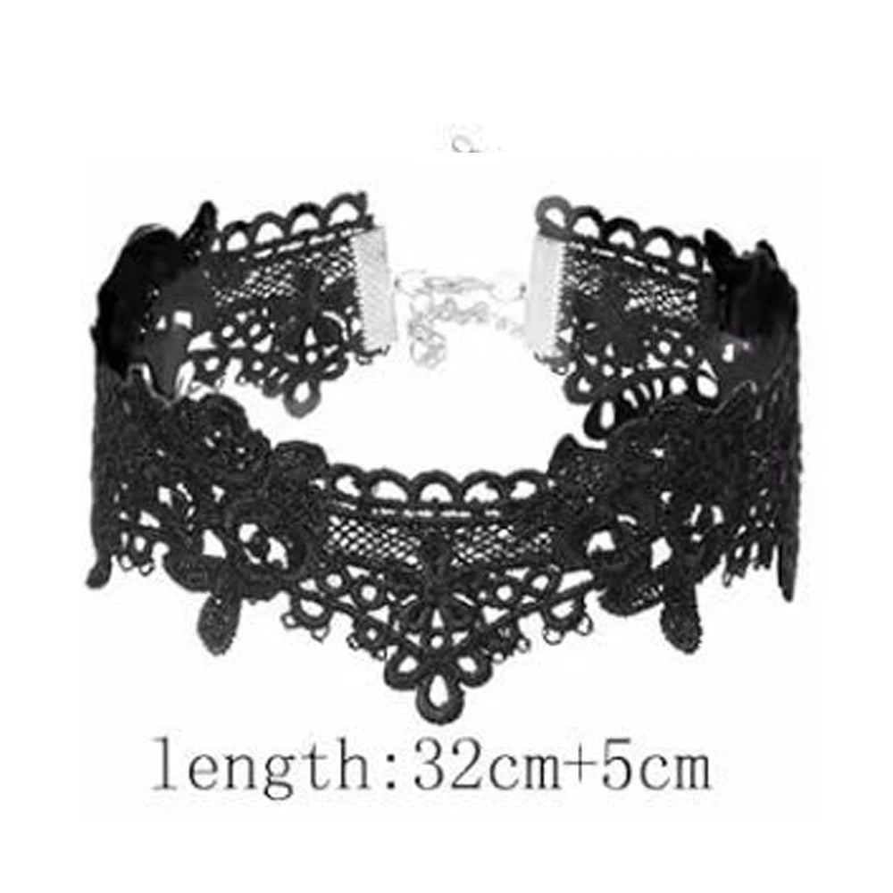 Neo-Gothic Black Lace Choker NXLS10 Bazaare Mart Black Lace Choker