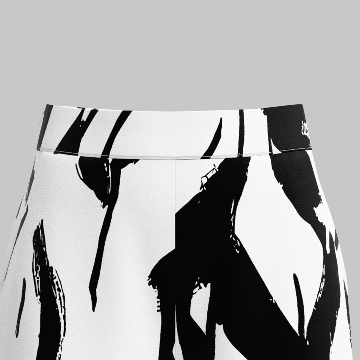 Wild B&W Graffiti Wide Leg Pants