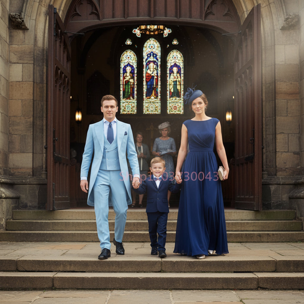 3Pc Long Formal Men's Suit