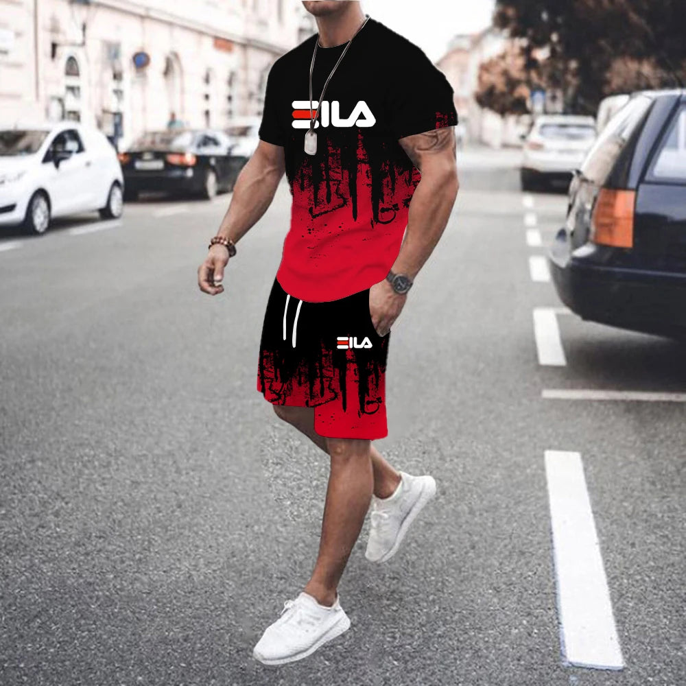 EILA Color Block Shorts Set