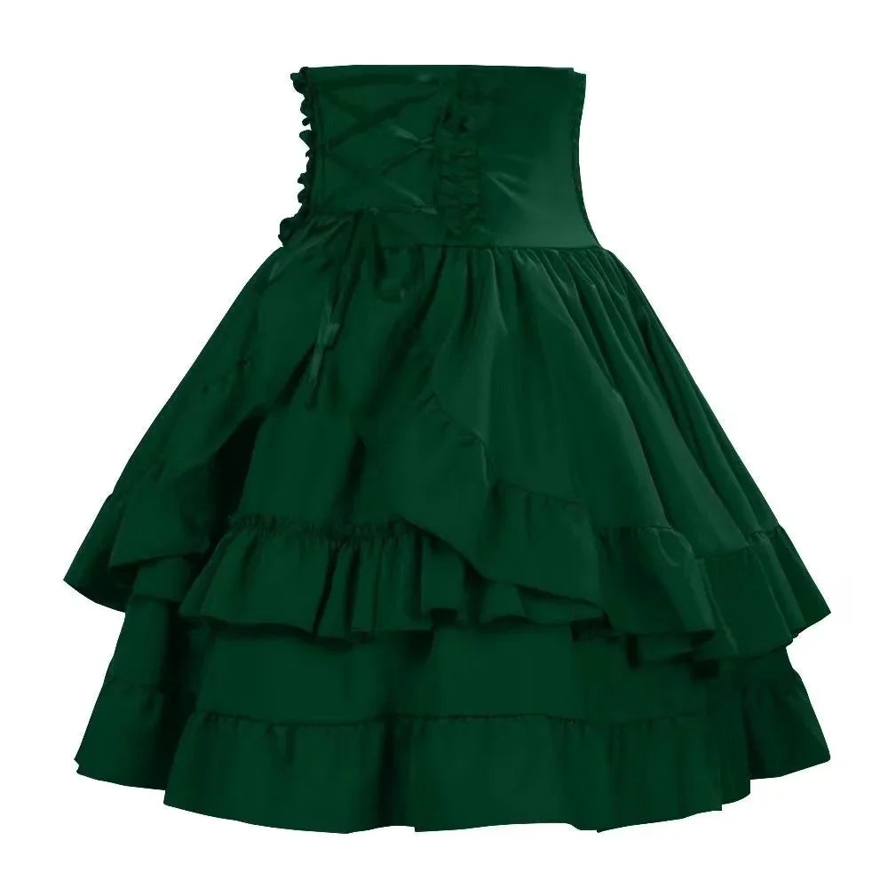 Gothic Retro Lolita Skirt Green Short Skirt Bazaare Mart Lolita Skirt