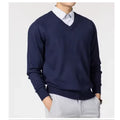 Classic Pullover V-Neck Sweater Navy Bazaare Mart Pullover v-Neck Sweater