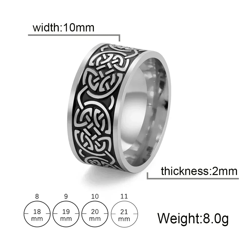 Stainless Steel Vintage Nordic Celtic Knot Rings for Men - Bazaare Mart