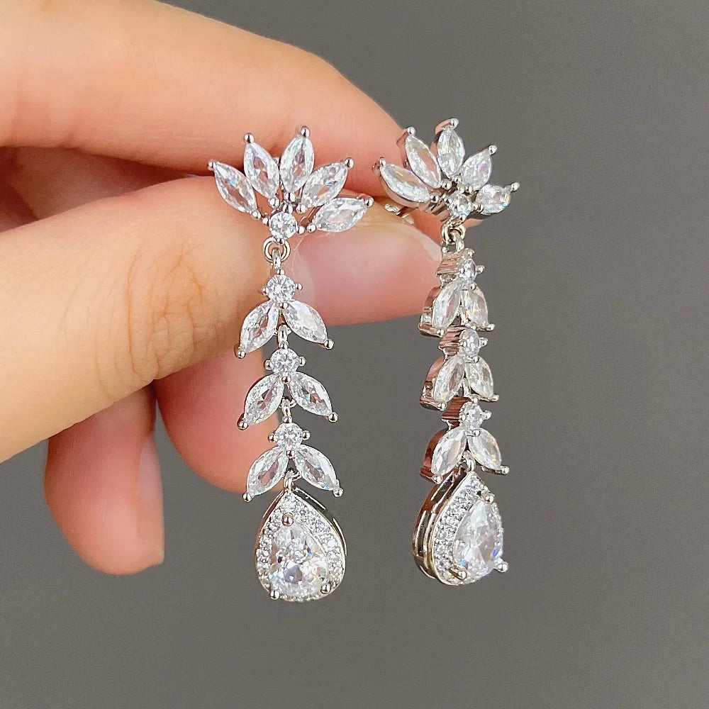 Glamorous Special Occasion CZ Earrings Bazaare Mart Rhinestone Earrings