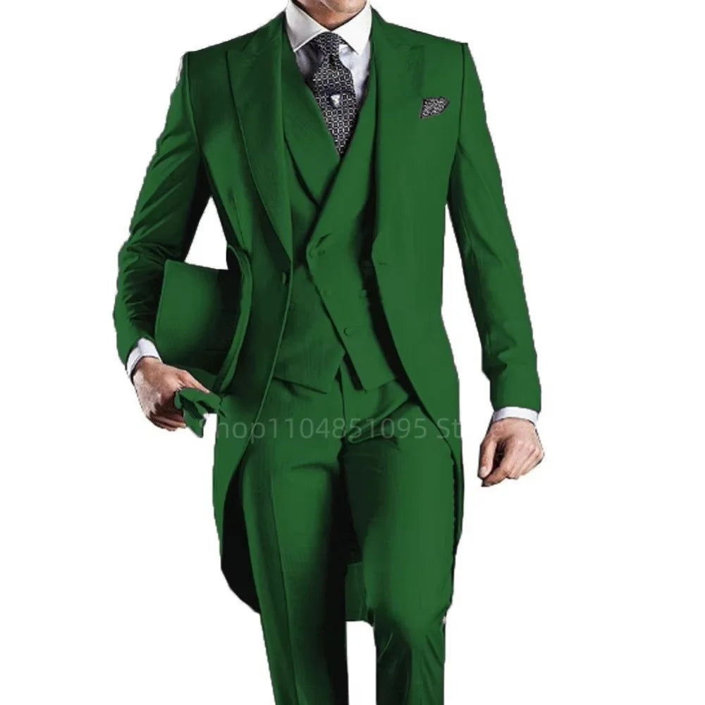 Long Tail 3pc Wedding Tuxedo Suit