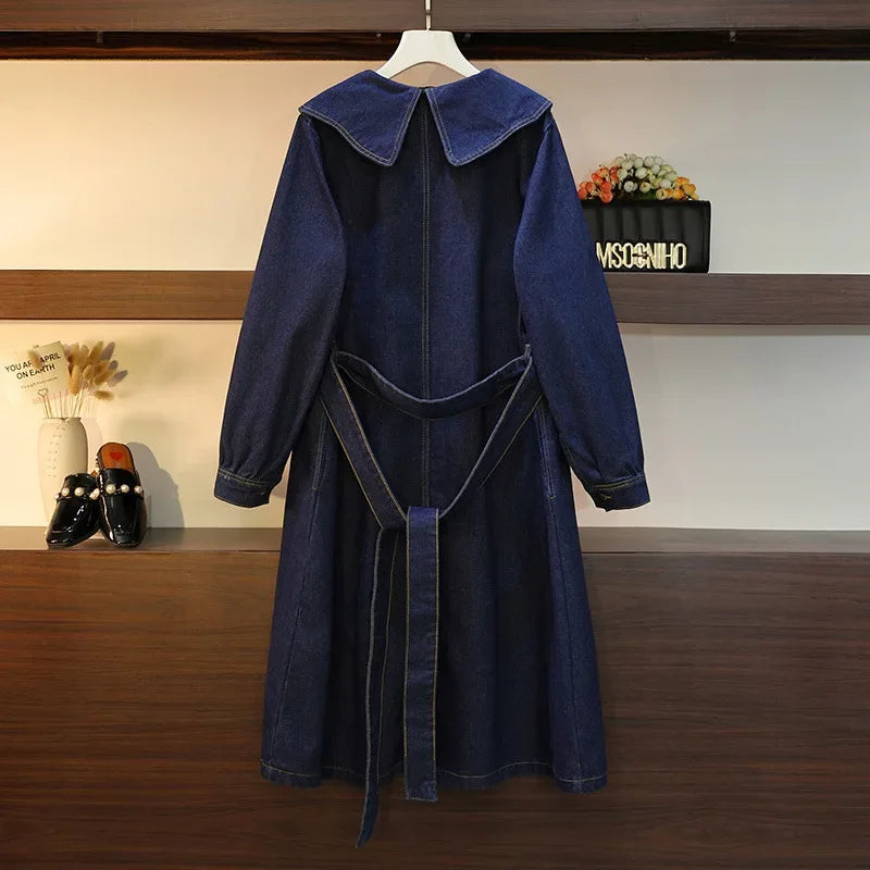 Dark Blue Denim Collared Button Up Dress Bazaare Mart Denim Dress