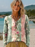 Floral Long Sleeve T-Shirts AF2593LAQED18Z Bazaare Mart Long Sleeve Floral T-Shirt