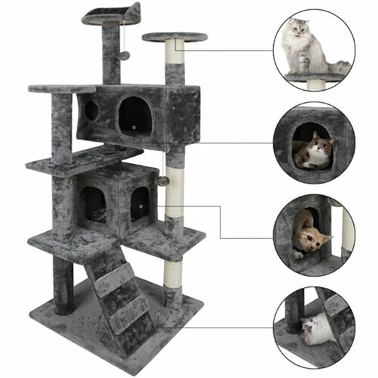 55" STURDY Cat Activity Tower