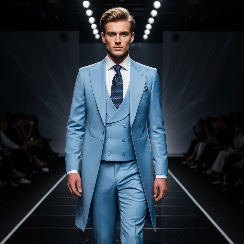 3Pc Long Formal Men's Suit