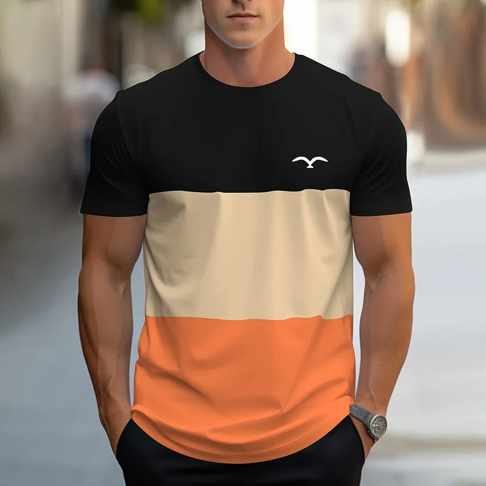 Retro Classic Breathable Colorblock T-shirt