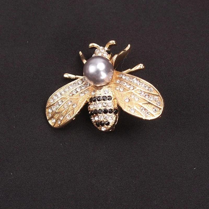 Little Bee Brooches Grey Pearl Bazaare Mart Bee Brooch