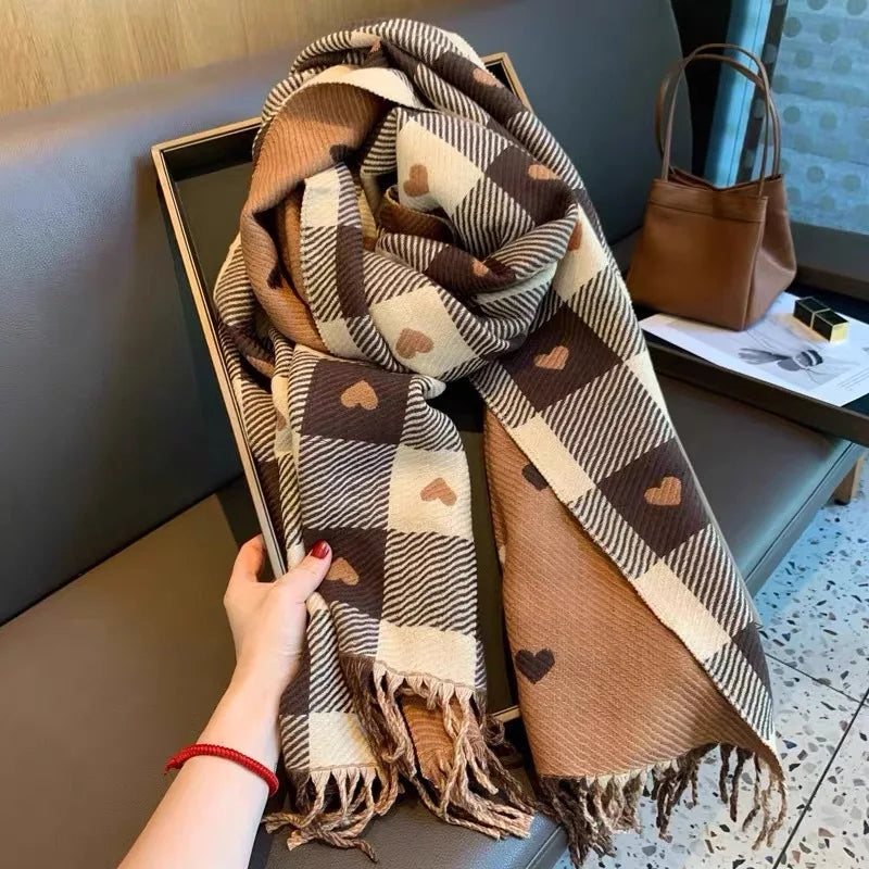 Thick Plaid Tasseled Scarf Bazaare Mart Thick Plaid Tasseled Scarf