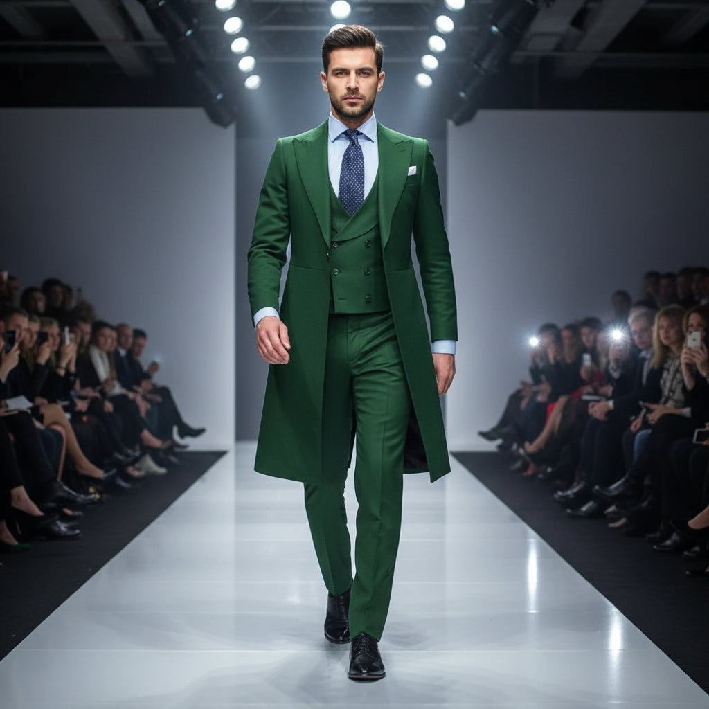 3Pc Long Formal Men's Suit