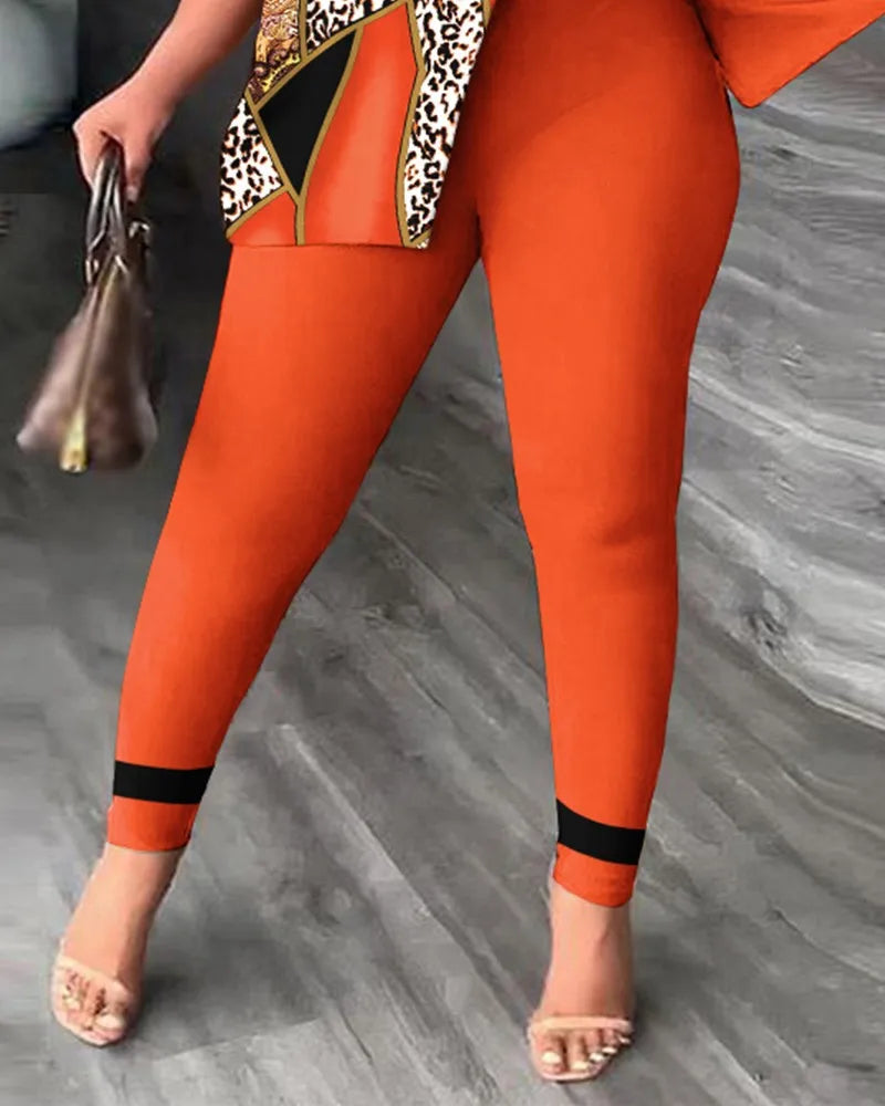 Women's Two-Piece Ruffle Sleeve Top & Pants Set