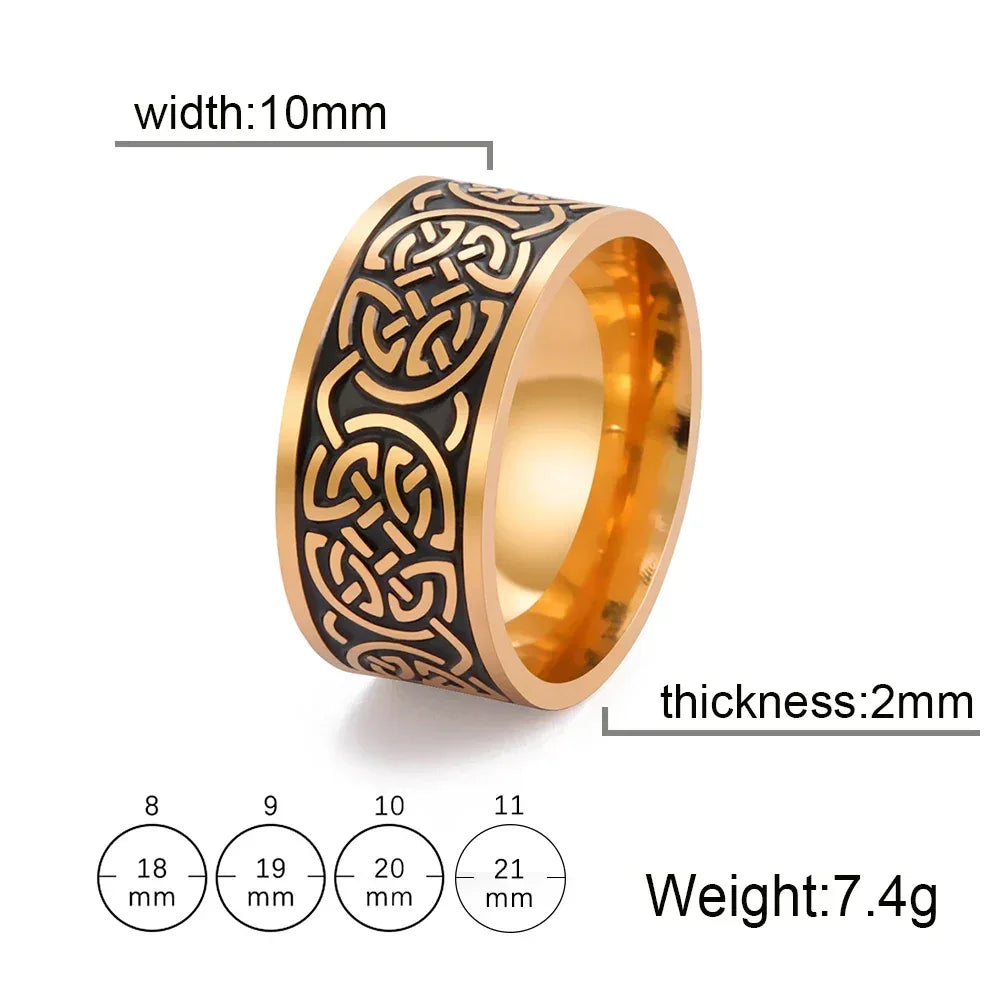 Stainless Steel Vintage Nordic Celtic Knot Rings for Men - Bazaare Mart