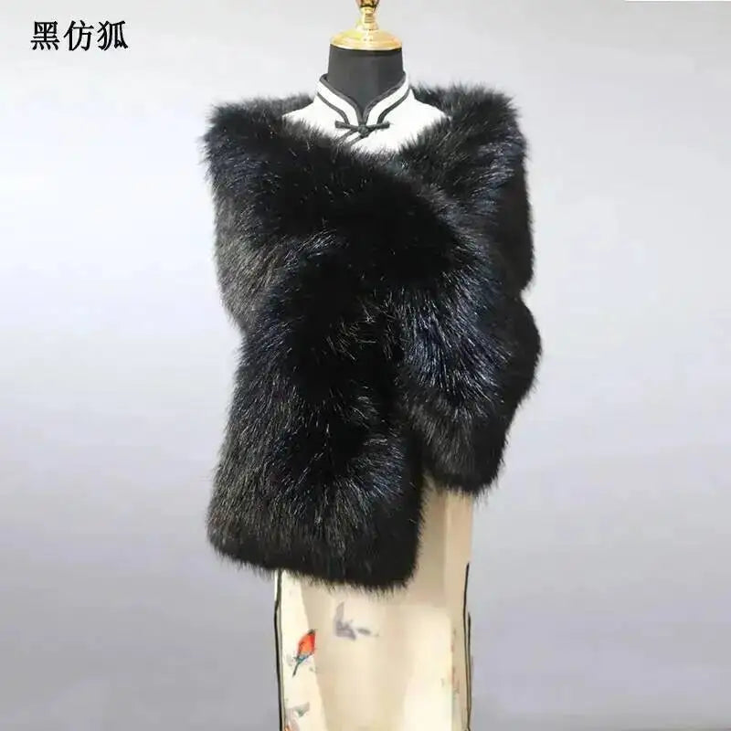 Faux Fur Stole Black Bazaare Mart Faux Fur Stole