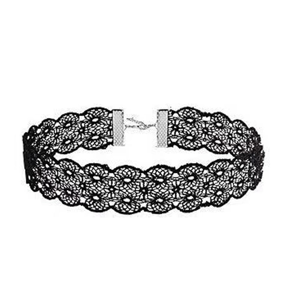 Neo-Gothic Black Lace Choker NXLS08 Bazaare Mart Black Lace Choker