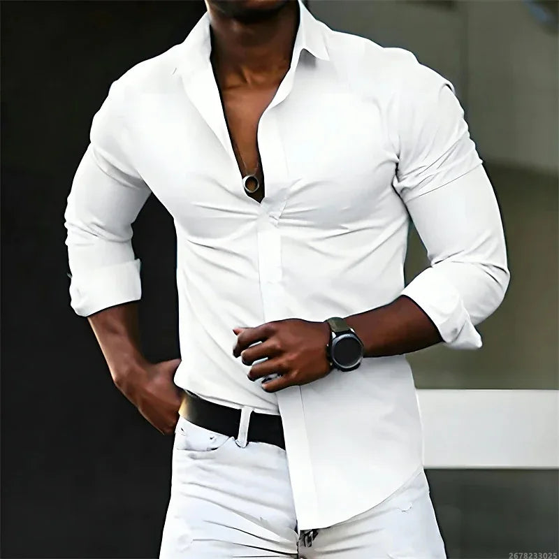 Solid Color Long Sleeve Shirt Bazaare Mart Long Sleeve Button Up Shirt