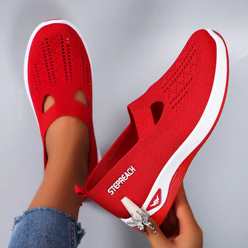 Breathable Mesh Mary Jane Style Sneakers Bazaare Mart Slip Ons
