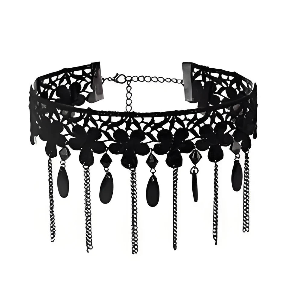 Neo-Gothic Black Lace Choker NXLS20 Bazaare Mart Black Lace Choker