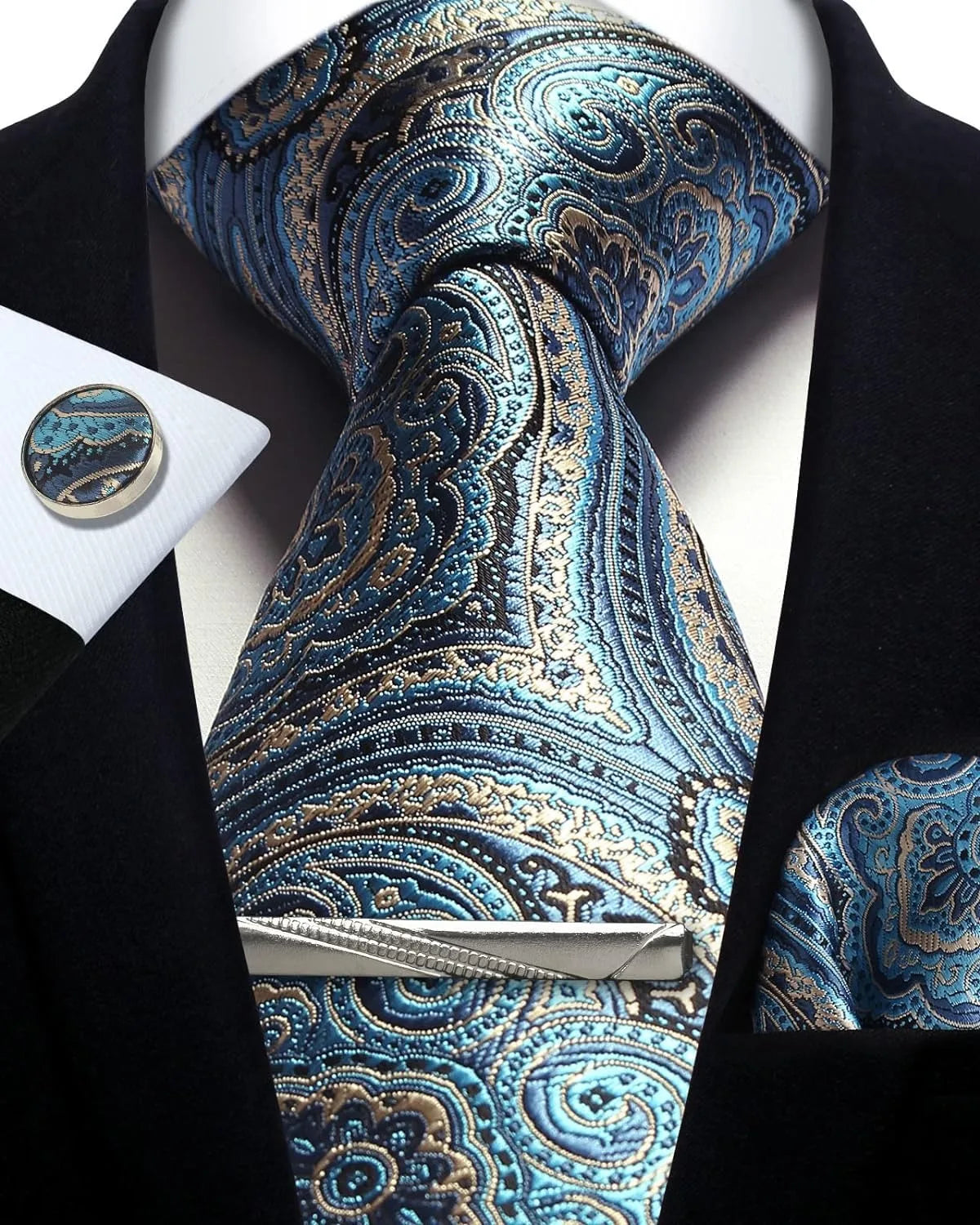Silk Paisley 4pc Necktie Set