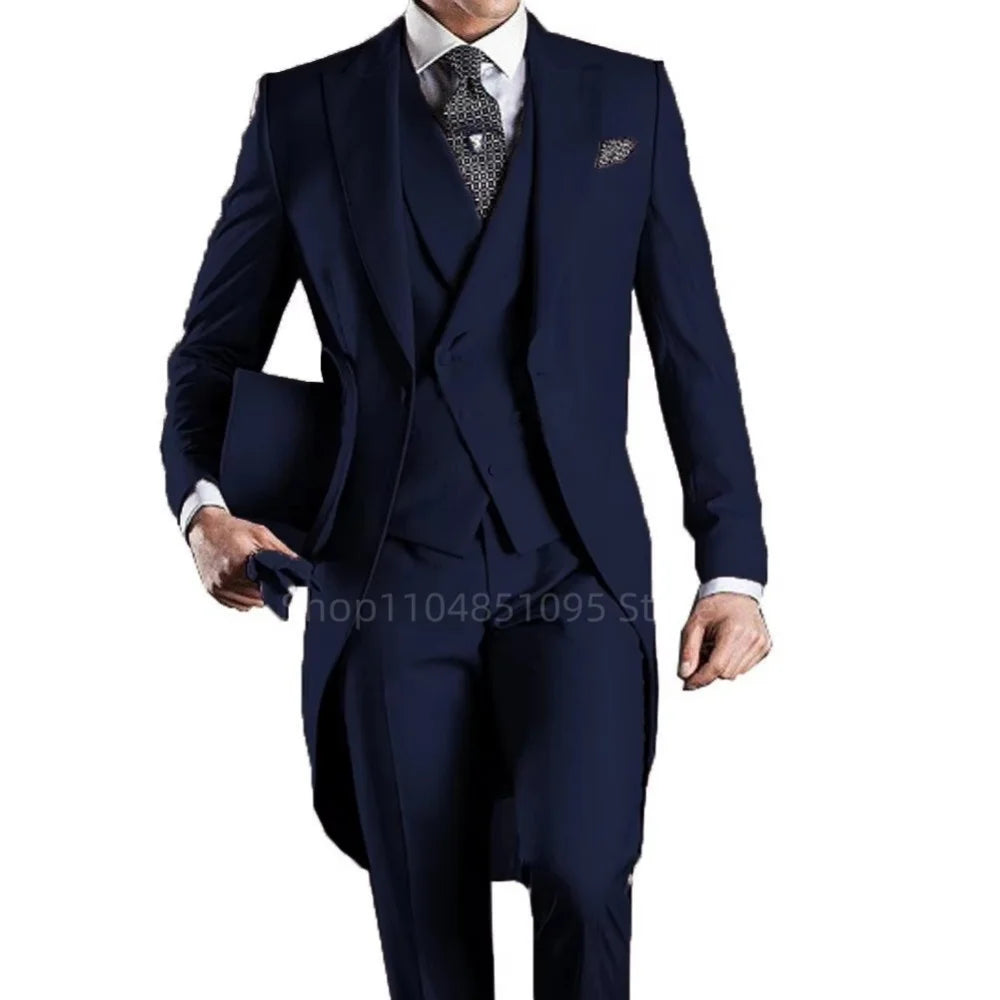 Long Tail 3pc Wedding Tuxedo Suit