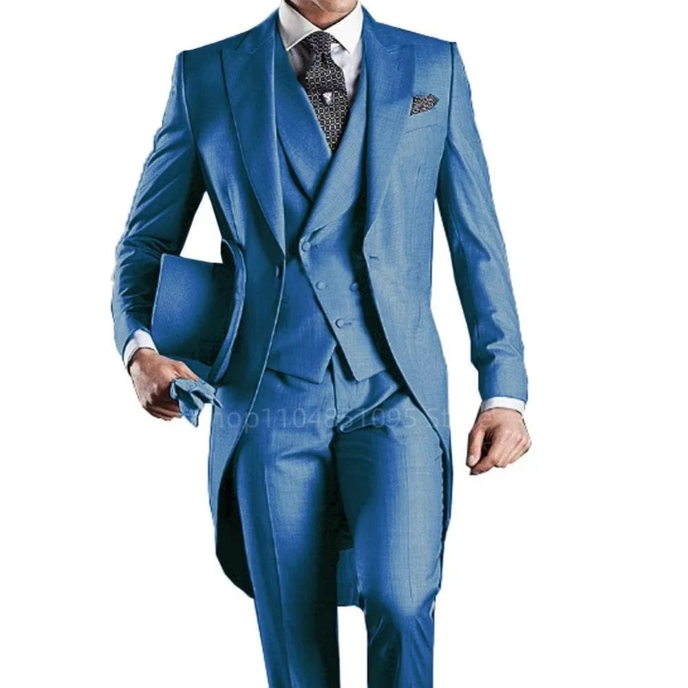 Long Tail 3pc Wedding Tuxedo Suit
