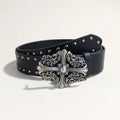 Y2K Rivet Punk Wide Belt A 105CM Bazaare Mart Y2K Rivet Punk Wide Belt