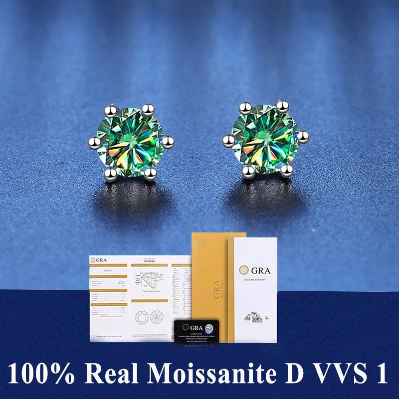Moissanite Stud Earrings For Women