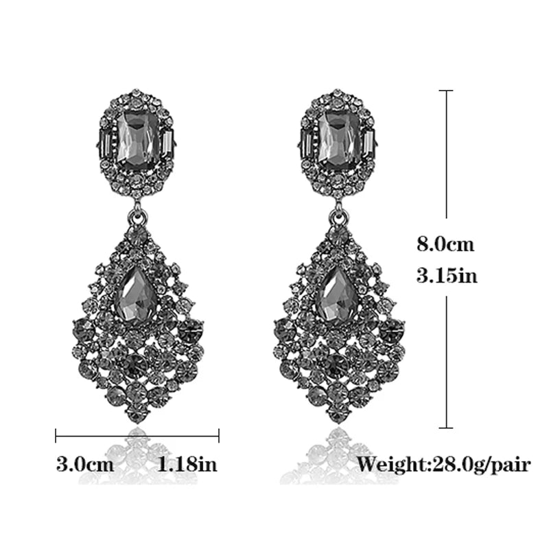 Long Crystal Drop Earrings Bazaare Mart Long Crystal Drop Earrings