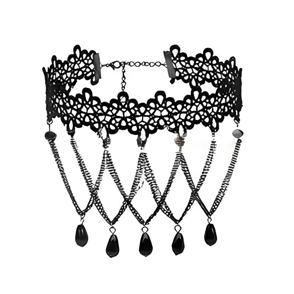 Neo-Gothic Black Lace Choker NXLS18 Bazaare Mart Black Lace Choker