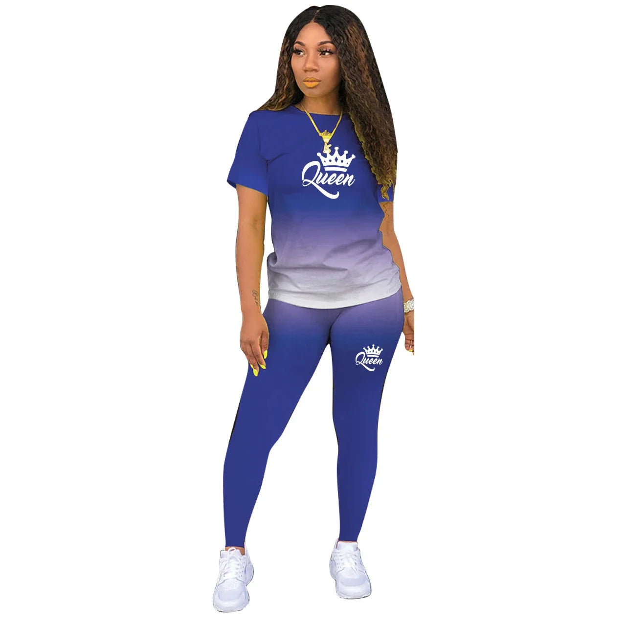 Women's 2pc Hombre Queen T-shirt and Pants Set
