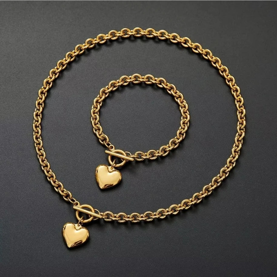 Bead Love Necklace With Bracelet Jewelry Set 0059-G Bazaare Mart Bead Love Necklace With Bracelet Jewelry Set