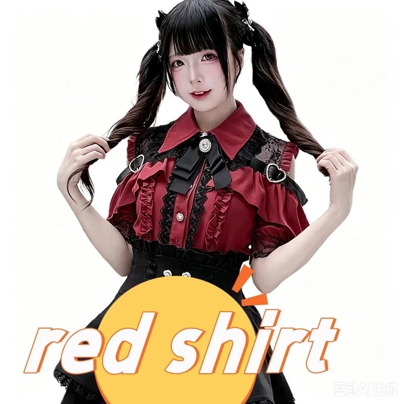 Women's Kawaii Lolita Blouse – Japanese-Inspired Peter Pan Collar Shirt with Lace & Bow Details 26 shirt Bazaare Mart Blouse
