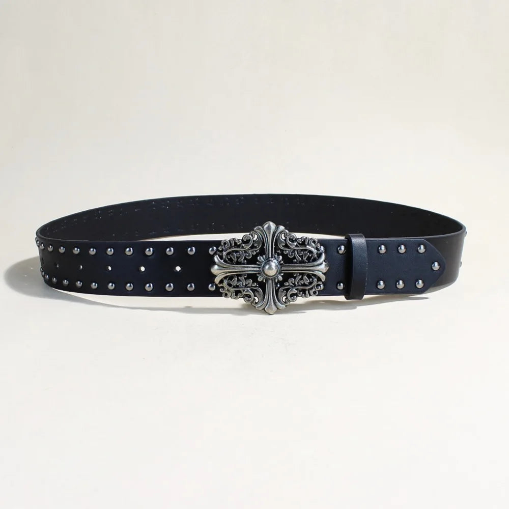 Y2K Rivet Punk Wide Belt Bazaare Mart Y2K Rivet Punk Wide Belt