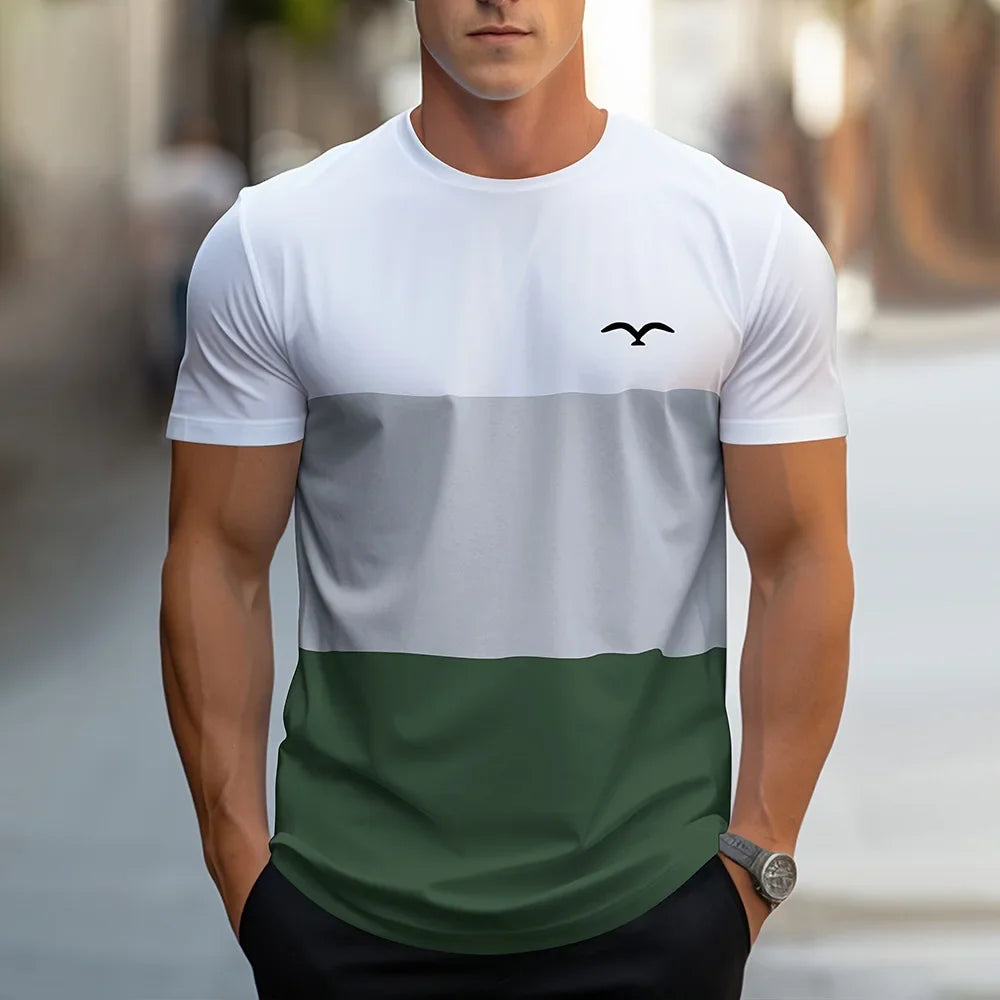 Retro Classic Breathable Colorblock T-shirt