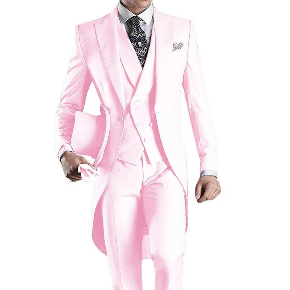 Long Tail 3pc Wedding Tuxedo Suit