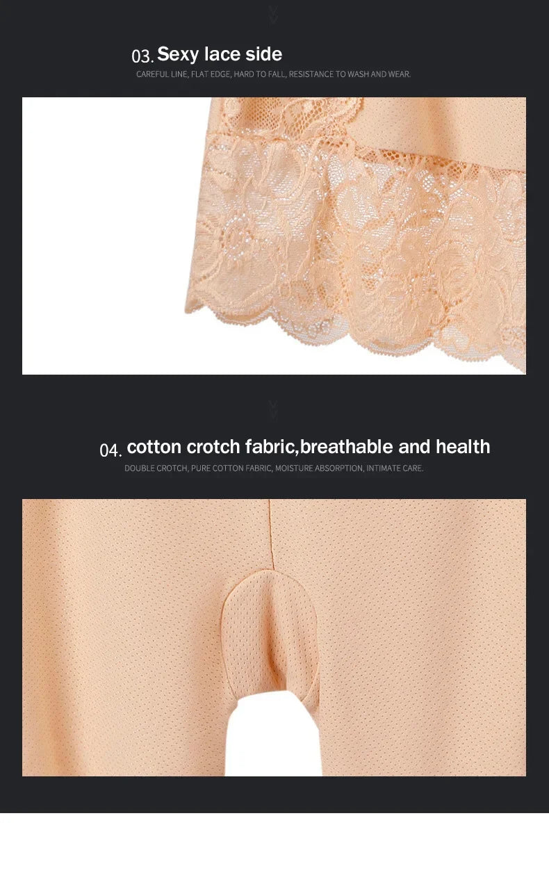 Plus Size Lacy Anti-Chafing Slip Shorts for Women – Lace Thigh Saver Under Dress Shorts Bazaare Mart Girdle