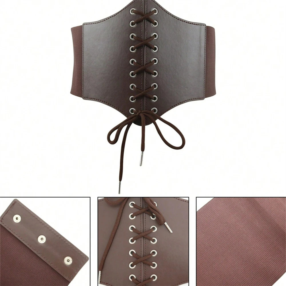 Retro PU Leather Underbust Corset Bazaare Mart Retro PU Leather Underbust Corset
