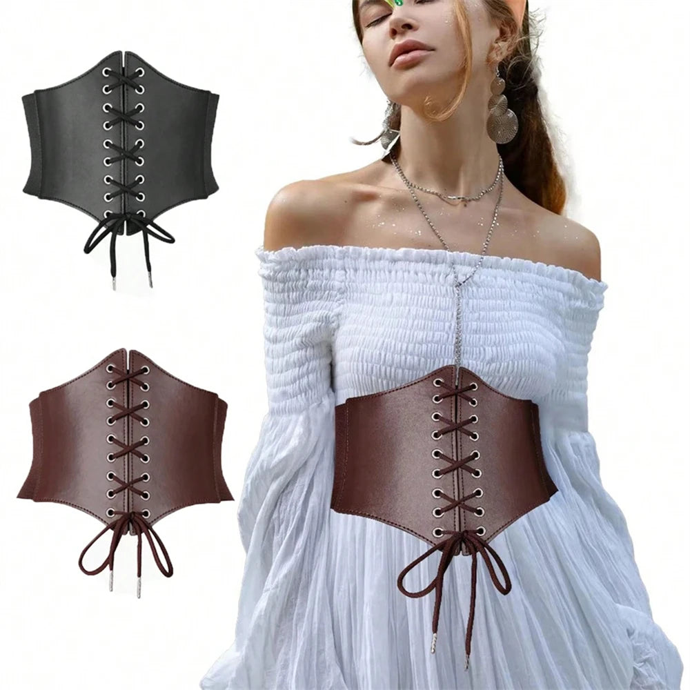 Retro PU Leather Underbust Corset Bazaare Mart Retro PU Leather Underbust Corset