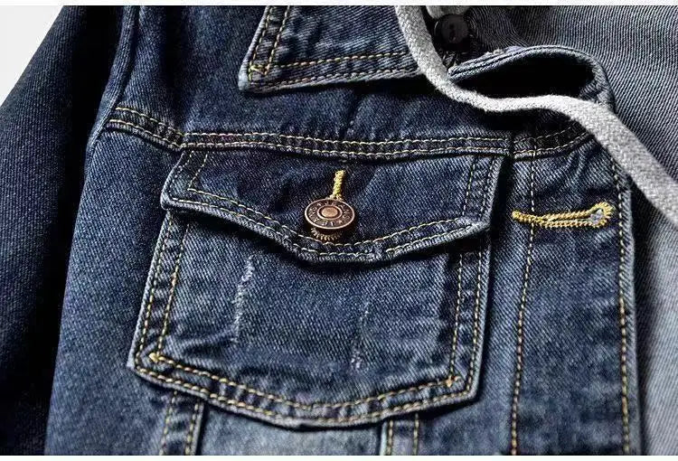 Women's Hooded Denim Jacket – Fleece-Lined Cropped Jean Jacket
