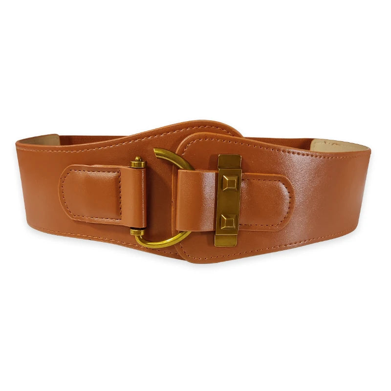 Wide High Quality Luxury Stretch Belt camel belt 75x6cm Bazaare Mart Wide High Quality Luxury Stretch Belt