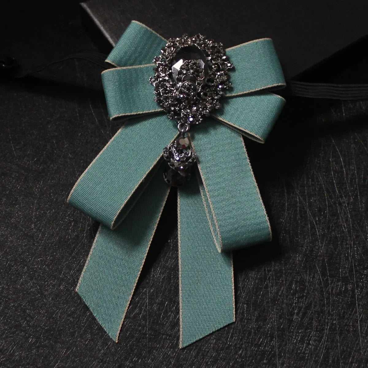 Rococo Handmade Ribbon Brooch Necktie 4 Bazaare Mart Rococo Handmade Ribbon Brooch Necktie