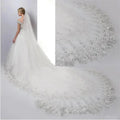 Scalloped Floral Lace Cathedral Wedding Veil White Bazaare Mart Long Bridal Veil