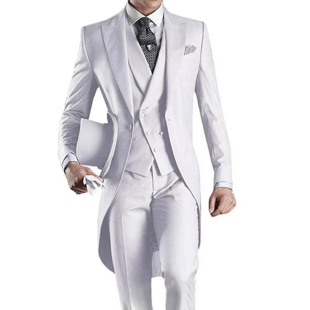 Long Tail 3pc Wedding Tuxedo Suit
