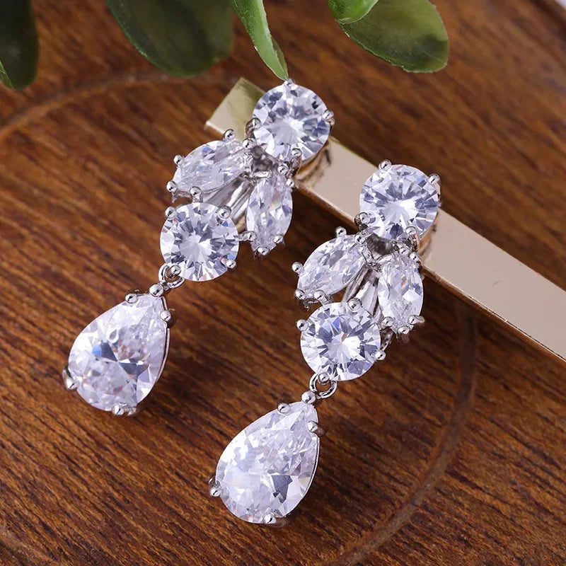 Glamorous Special Occasion CZ Earrings E1402 Bazaare Mart Rhinestone Earrings