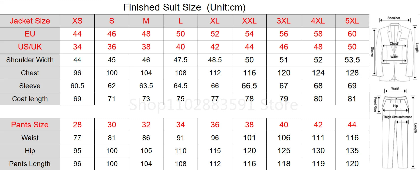 3Pc Long Formal Men's Suit